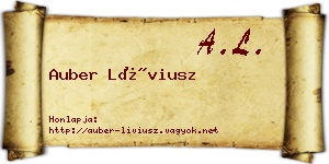 Auber Líviusz névjegykártya