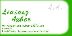 liviusz auber business card